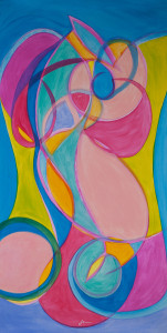 Akt v valovanju - Akril na platno - 137x69cm - 2010