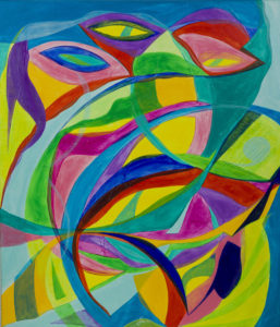 Akt v vesolju 6 - 60x70cm - Akril na platno - 2016