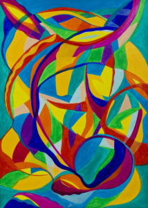 Akt v vesolju 8 - 50x70cm - Akril na platno - 2016