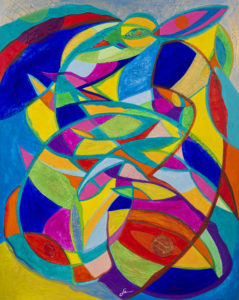 Nude in the galaxy 11 - 66x83cm - Acrylic on wood - 2016