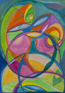 Nude in the galaxy 7 - 50x70cm - Acrylic on canvas - 2016